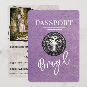 Reserva La Fecha Pasaporte de Lavender Purple Brazil Salva la fecha
