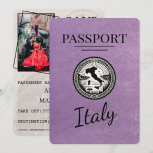 Reserva La Fecha Pasaporte de Lavender Purple Italia