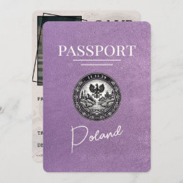 Reserva La Fecha Pasaporte de Lavender Purple Poland Save the Date