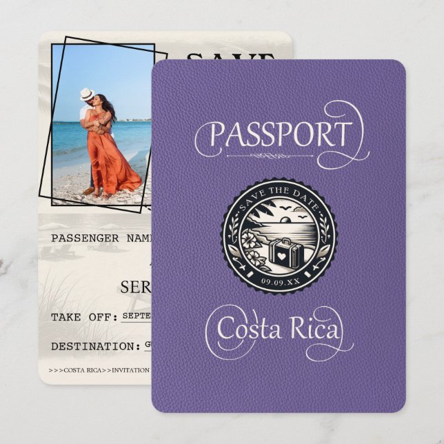 Reserva La Fecha Pasaporte de Lilac Costa Rica (Anverso / Reverso)