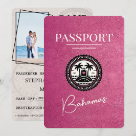 Reserva La Fecha Pasaporte de Magenta Pink Bahamas salva la fecha