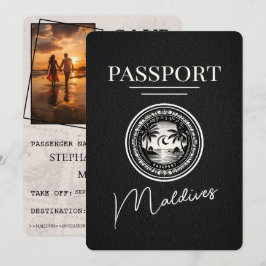 Reserva La Fecha Pasaporte de Maldivas Negra Salva la Fecha