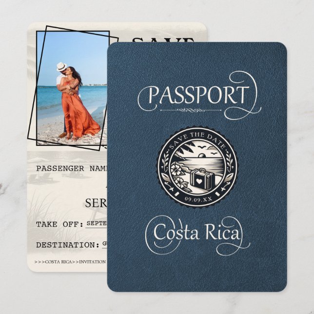 Reserva La Fecha Pasaporte de Marina Azul Costa Rica (Anverso / Reverso)