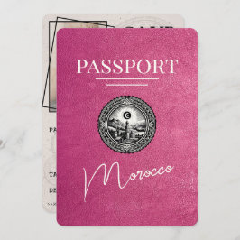 Reserva La Fecha Pasaporte de Marruecos rosa magenta salva la fecha