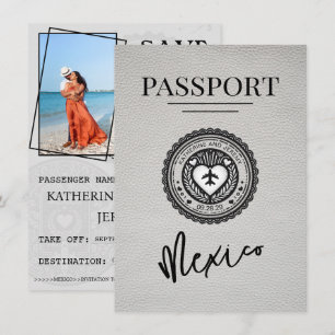 Reserva La Fecha Pasaporte de México blanco salva la fecha