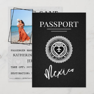 Reserva La Fecha Pasaporte de México negro salva la fecha