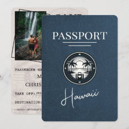 Reserva La Fecha Pasaporte de Navy Blue Hawaii Salva La Fecha
