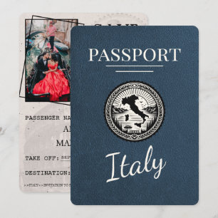 Reserva La Fecha Pasaporte de Navy Blue Italy