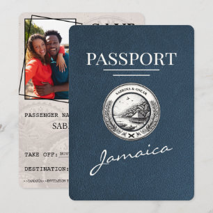 Reserva La Fecha Pasaporte de Navy Blue Jamaica Salva la fecha