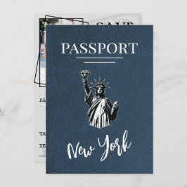 Reserva La Fecha Pasaporte de Navy Blue New York City Passport Save
