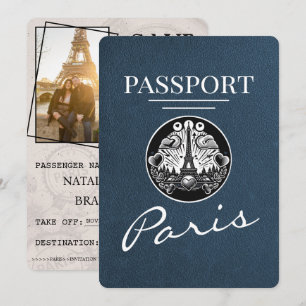 Reserva La Fecha Pasaporte de Navy Blue Paris Guardar la fecha