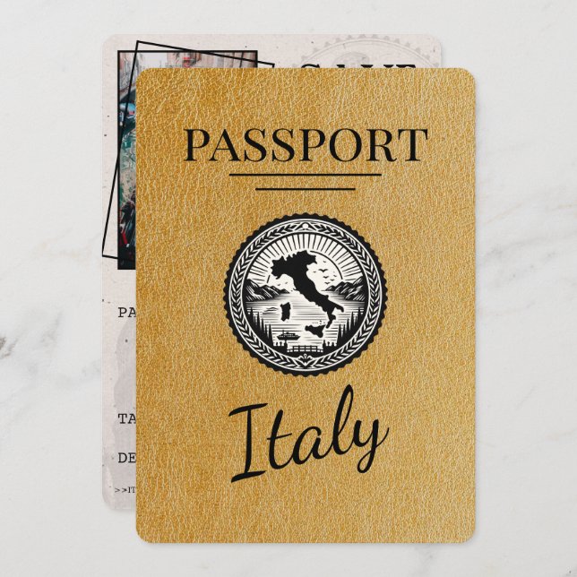 Reserva La Fecha Pasaporte de oro a Italia (Anverso / Reverso)