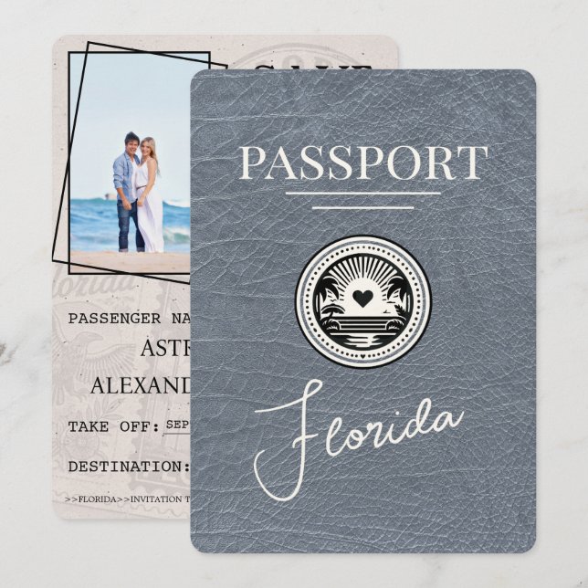 Reserva La Fecha Pasaporte de plata de Florida, guarde la fecha (Anverso / Reverso)