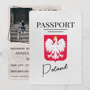 Reserva La Fecha Pasaporte de Polonia Blanca Salve La Fecha