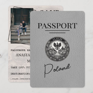 Reserva La Fecha Pasaporte de Polonia gris salva la fecha