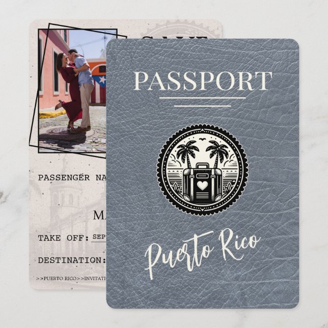 Reserva La Fecha Pasaporte de Puerto Rico (Anverso / Reverso)
