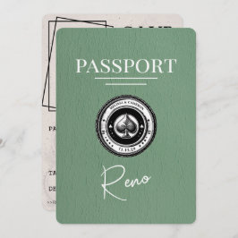 Reserva La Fecha Pasaporte de Reno Verde Salvia Save The Date