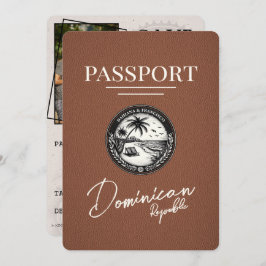 Reserva La Fecha Pasaporte de República Dominicana marrón salva la 