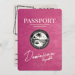 Reserva La Fecha Pasaporte de República Dominicana rosa magenta