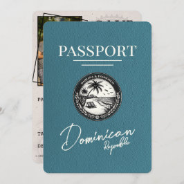 Reserva La Fecha Pasaporte de República Dominicana verde azulada Sa