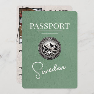 Reserva La Fecha Pasaporte de Sage Green Suecia Salven la fecha