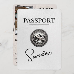 Reserva La Fecha Pasaporte de Suecia Blanca Salve La Fecha