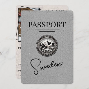 Reserva La Fecha Pasaporte de Suecia gris salva la fecha
