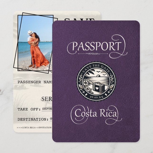 Reserva La Fecha Pasaporte de Violet Costa Rica (Anverso / Reverso)
