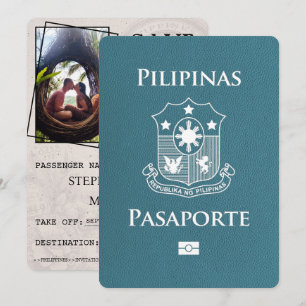 Reserva La Fecha Pasaporte filipino verde azulado salva la fecha