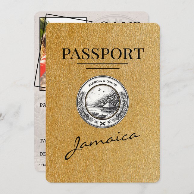 Reserva La Fecha Pasaporte Gold Jamaica Salve La Fecha (Anverso / Reverso)