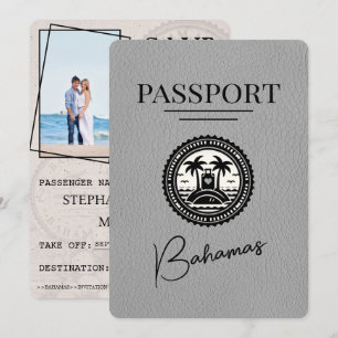 Reserva La Fecha Pasaporte gris de Bahamas salva la fecha