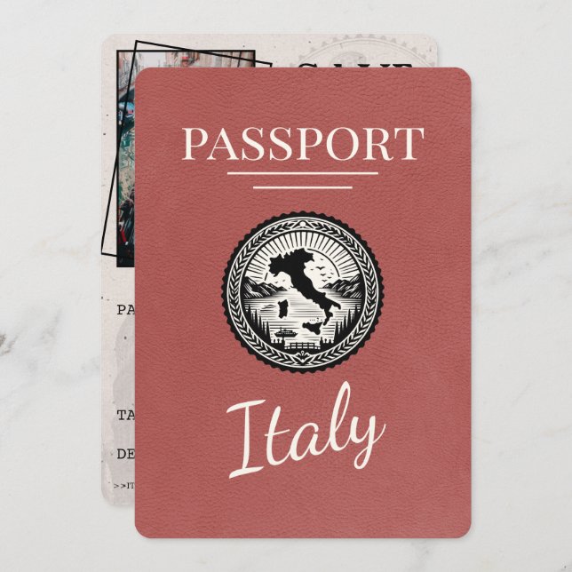 Reserva La Fecha Pasaporte ligero de Borgoña Italia (Anverso / Reverso)