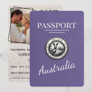 Reserva La Fecha Pasaporte Lilac Purple Australia Salva la fecha