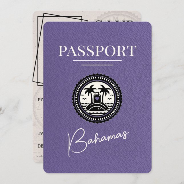 Reserva La Fecha Pasaporte Lilac Purple Bahamas salva la fecha (Anverso / Reverso)