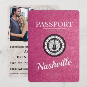Reserva La Fecha Pasaporte Magenta Pink Nashville Guardar La Fecha