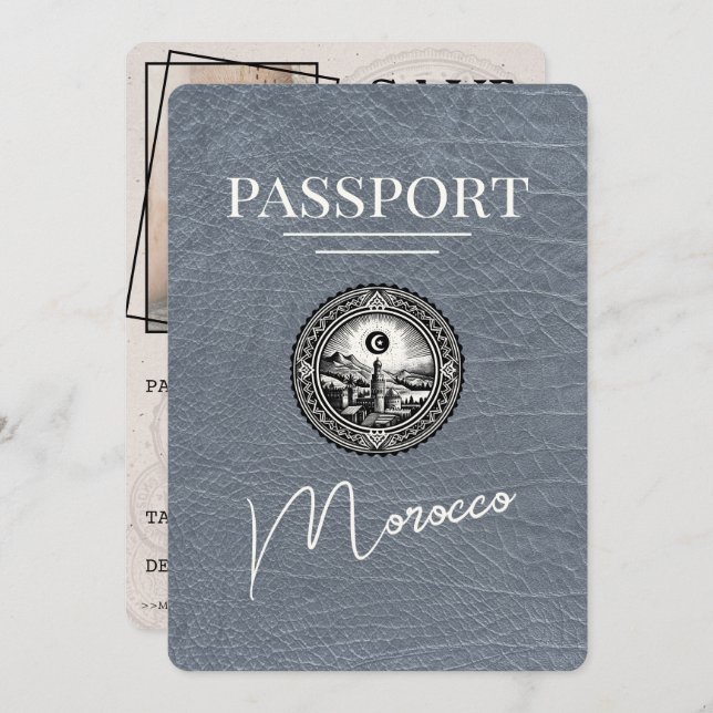 Reserva La Fecha Pasaporte marroquí plateado salva la fecha (Anverso / Reverso)