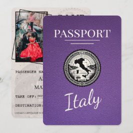 Reserva La Fecha Pasaporte morado de Italia