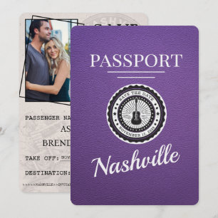 Reserva La Fecha Pasaporte morado de Nashville Guardar la fecha