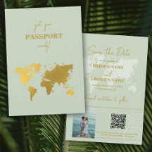 Pasaporte Mundial de Boda de Destino Sage Green Go