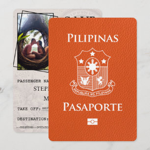 Reserva La Fecha Pasaporte naranja de Filipinas Salven la fecha