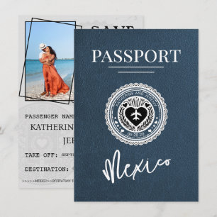 Reserva La Fecha Pasaporte Navy Blue Mexico Salven la fecha