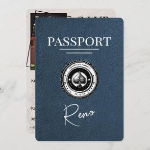 Reserva La Fecha Pasaporte Navy Blue Reno Save the Date
