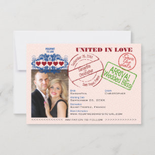 Reserva La Fecha Pasaporte para amar una boda de destino divertida