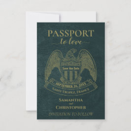 Reserva La Fecha Pasaporte para amar una boda de destino divertida