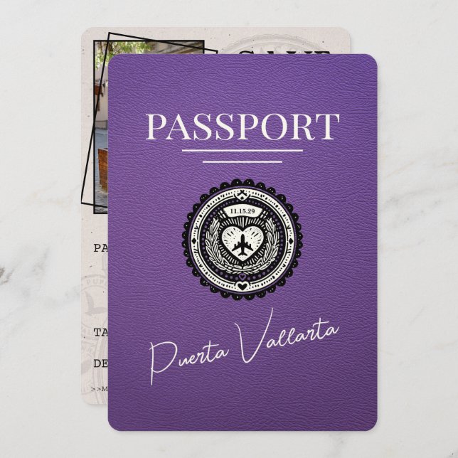 Reserva La Fecha Pasaporte Purple Puerta Vallarta (Anverso / Reverso)