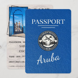 Reserva La Fecha Pasaporte real azul de Aruba Salve la fecha