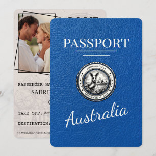 Reserva La Fecha Pasaporte real azul de Australia Salve la fecha