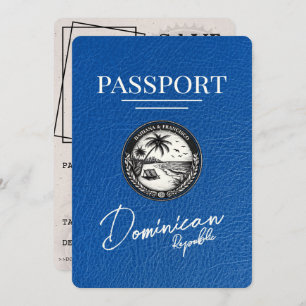 Reserva La Fecha Pasaporte real de la República Dominicana Azul