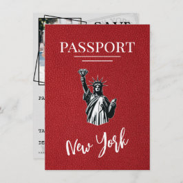 Reserva La Fecha Pasaporte Rojo de Nueva York Guarda La Fecha