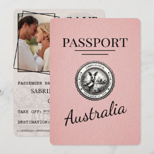 Reserva La Fecha Pasaporte rosa de Australia Salven la fecha